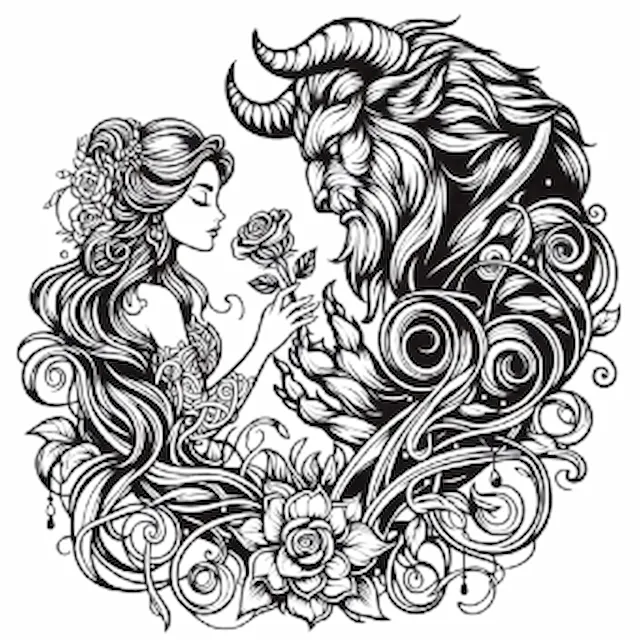 Fairytale Beast meets Beauty inspired engrave.xs